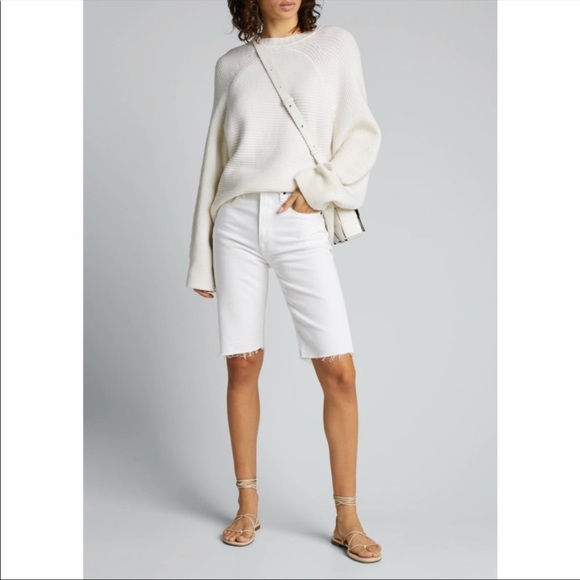 FRAME Le Vintage High Waist Raw Edge Bermuda Shorts Size 32